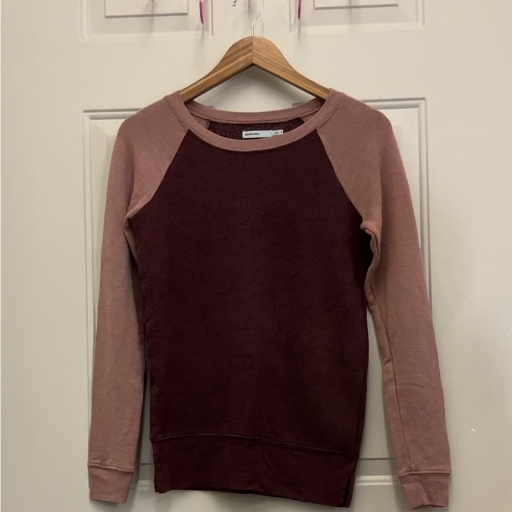pink two tone crew neck